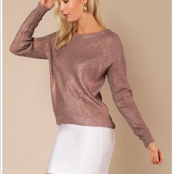 Metallic Fringe Back Sweater - Picture 3 of 4